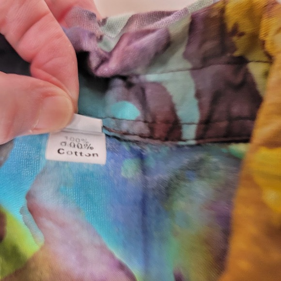 Bold Multi-Color Art 2 Wear Print Button-Down Shirt Size L 100% Cotton Dopamine - Picture 6 of 7
